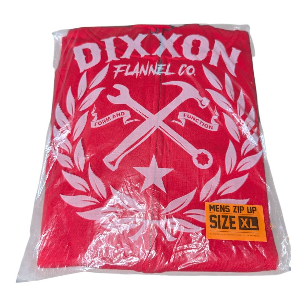 Dixxon Flannel Company Red Zip-Up Hoodie Men’s XL – Brand New in Bag